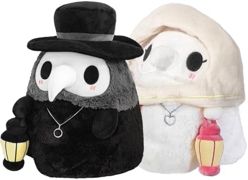 Dlishka Plague Doctor Plush+Nurse Toys-Cartoon Sewing Plush Animals,Halloween Glow-In-The-Dark Dolls,Bird Beak Doctor Plush Dolls 7.8In,2Pcs Valentine'S Day Cute Plushies Gifts,Witch Doctor.