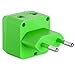 European Plug Adapters by Yubi Power 2 in 1 Universal Travel Adapter with 2 Outlets and Built in Surge Protector - Green 2 Pack Type C International Power Adapter for Europe, France, Germany, Spain
