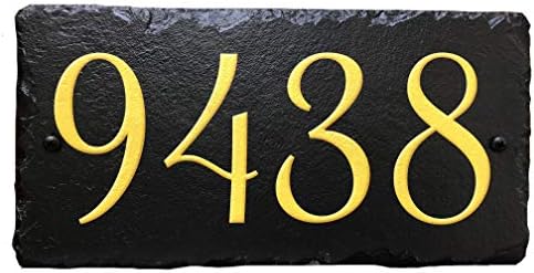 Sassy Squirrel Beautifully Handcrafted and Customizable Slate Home Address Plaque (12"x6" or 18โx8โ) Personalized House Sign with and mounting Hardware. Improve The Curb Appeal of Your Property