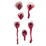 Wingbind 10pcs Horror Scary Realistic Fake Bloody Wound Stitch Scar Scab Spider Bloody Bite Mark Costume Makeup Halloween Decoration Temporary Tattoo Sticker Halloween Masquerade Prank Makeup Props