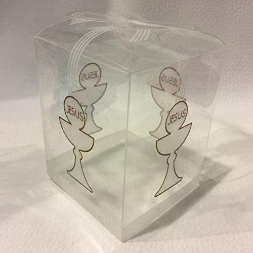 50 PCS Box Small box pvc sugared almonds bags with CHALICE HOLY COMMUNION