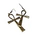 Joji Boutique Egyptian Collection: Antiqued Ankh Drop Earrings,Gold,One Size