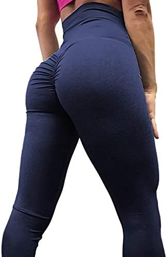 Women's Yoga Pants High Waist Scrunch Ruched Butt Lifting Workout Leggings Sport Fitness Gym Push Up Tights