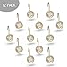 Diamond Lattice Resin Shower Curtain Hooks- Set of 12- Decorative Rust Resistant Bath Hook- Durable Sturdy Construction- Smooth  Gliding Mechanism- for Elegant Bathroom Décor- Great Gift Idea