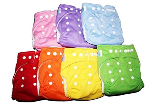 7Pcs Reusable Washable Adjustable Baby Soft Cloth Diaper Nappy Toddler Dry Tender Care