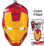 Iron Man Head Color Metal Keychain Key Ring and Clip