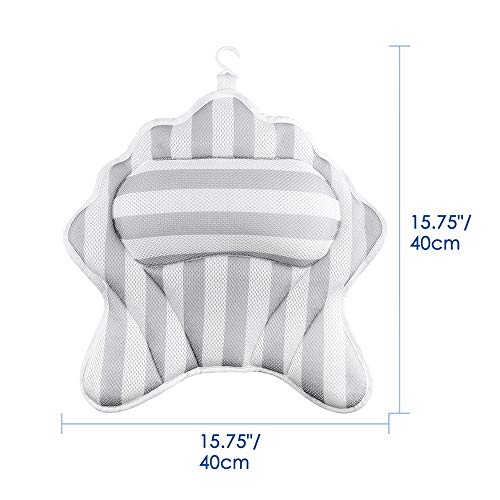 Kranich Bath Pillow with 6 Suction Cups 3D Mesh Spa Bath Pillow Bath Neck Pillow for Tub - Thumbnail 2
