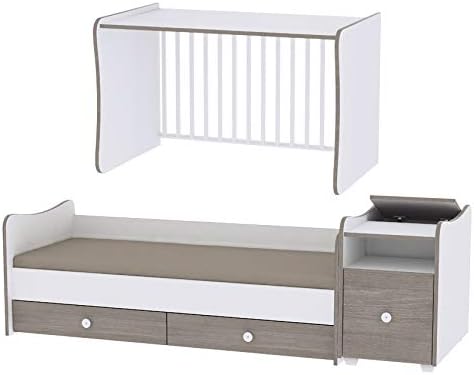 Le Lit Se Transforme En Lit Dadolescent Bureau Armoire Multi Fonction Lit Bebe Evolutif Combine Trend Plus Chene Clair Lorelli La Chambre De Bebe Mobilier Centroarco Com