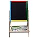Costzon 2 In 1 Kids Easel Adjustable Wooden Chalk Drawing Board Standing Black/White
