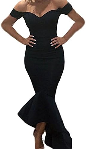 Scecent Women's Mermaid Prom Dress Off-Shoulder Formal Dress Evening Gowns(FBA)