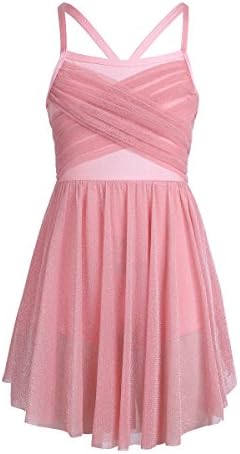 Freebily Girls Gymnasitc Ballet Dance Leotard Dress Chiffon Skirt Ballerina Outfit Lyrical Dancewear Costume
