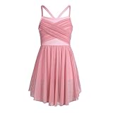 Alvivi Girls Glitter Camisole Gymnastics Leotard Dance Dress Kids Overlay Lyrical Ballet Latin Ballroom Dancing Costumes