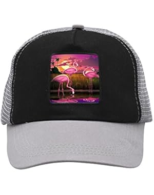 Unisex Pink Flamingos at Sunset Trucker Hat Adjustable Mesh Cap