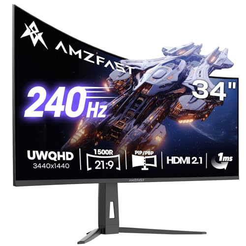 Amzfast Curved Gaming Monitor UWQHD