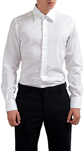 Versaceコレクションメンズホワイト長袖ドレスシャツ Valeos Group Com