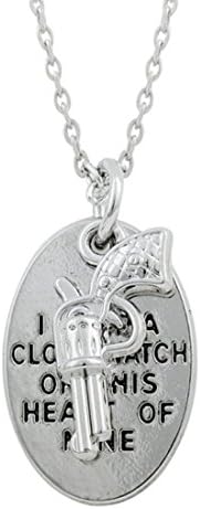 ibssha I Keep A Close Watch On This Heart of Mine, Pistol Necklace, Girlfriend Gift