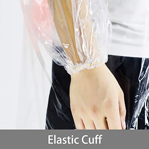 GYORGKSHI Rain Poncho for Adults, Clear Disposable Poncho for Men Women, Emergency Lightweight Raincoat with Drawstring Hood (6 Pack) - Thumbnail 2