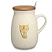 Cat Mug,Funny Ceramic Coffee mugs with Lid and Spoon, Cute Tea Cups Novelty Gift for Cat Lovers, Women, Girlfriends