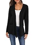 Yidarton Women's Long Sleeve Open Front Breathable Cardigans Loose Casual Tops with Pocket