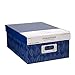 Darice 30032645 Decorative Photo Storage Box, Leaves, Blue