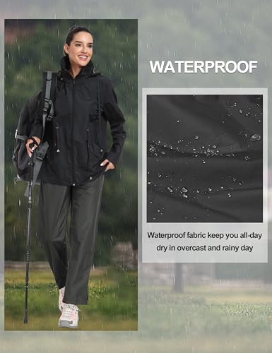 MoFiz Women's Rain Trousers Waterproof Overpants Lightweight Waterproof Pants for Cycling Hiking Bike Outdoor Camping Trekking