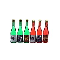 hitonsmusu 6Pcs/Set Miniature Simulated Beer Wine Bottle Model Pretend Play Toy, Doll House Table Decoration Accessories Red + Green