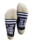 FISACE Women Adult If You Can Read This Letter Embroidery Crew Socks Cotton Socks