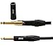 LyxPro Guitar Instrument Cable 10 feet ¼” TS Unbalanced Instrument Cable, Crystal Clear, Noiseless, Durable and Flexible,black