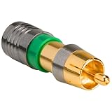 F-Conn Gold RCA Male Connector RG-6/Quad RG-6 5 Pcs.
