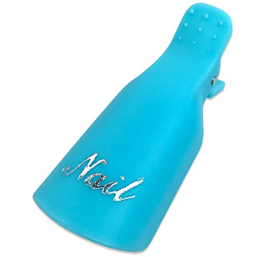 Pana 10 Pieces High Quality Reusable Acrylic Nail Soak Treatment UV Gel Polish Remover Clip Cap Manicure Tool (Teal Color)