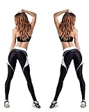 CYMF Yoga Pants Sport Leggings Exercise Workout Heart Patchwork Elastic Compression