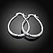 NYKKOLA 925 Sterling Silver Post Hoop Earrings for Women Girls Hypoallergenic Thick Open Huggie Hoop Elegant Jewelry Fashion Oval Chunky Silver Hoop Earrings Best Gifts for Teen Girls