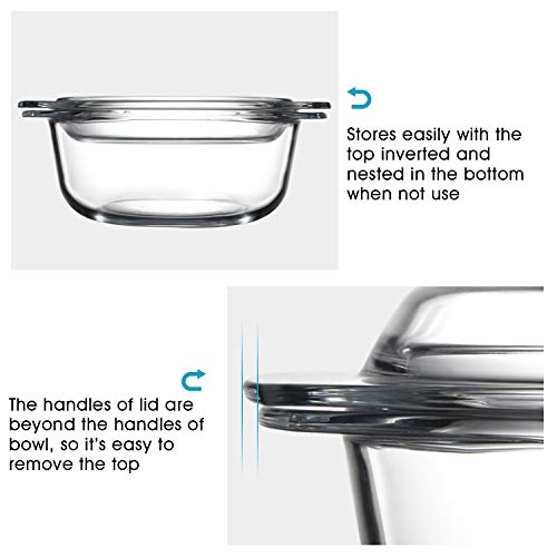 Clear Round Glass Casserole Dish With Glass Lid Oven Safe Glass
