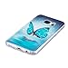 S7 Case, Galaxy S7 Case, Love Sound Luminous Noctilucent Glow in The Dark Case [Drop Protection] [Shock Absorbent] Premium Flexible Soft TPU Shell Case for Samsung Galaxy S7 (Blue Butterfly)