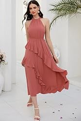 GRACE KARIN Women's Flowy Summer Dress Solid Color