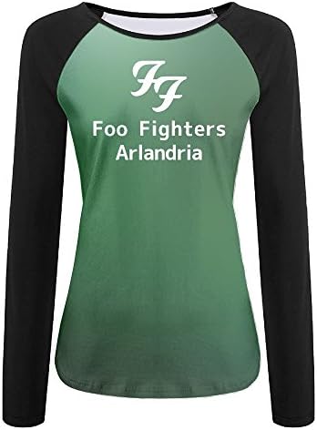 HDKSHX Women's Foo Fighters FF Logo Jersey Raglan Baseball Tee Shirts