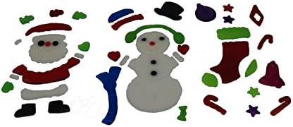 Christmas Fun Gels Window Clings Bundle, With Santa, Snowman, Christmas Stocking