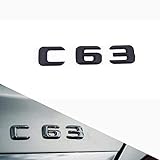 Ricoy 3D C63 Emblem,Matt Black Rear Letters Emblem Badge Sticker Logo For Mercedes-Benz C C180 C200 C230 C300 GLC AMG