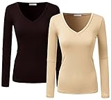 Emmalise Long Sleeve V Neck T Shirt Women