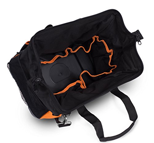 Internet's Best Soft Sided Tool Bag | 14 Inch | 16 Pockets | Wide Mouth Hard Base Tool Storage and Organizer Box