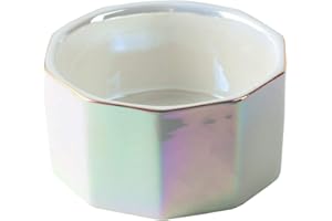 YOSCO Paper Clip Holder Ceramic Marbling Paper Clip Dispenser for Desk Paper Clip Organizer Office Binder Clip Holder (Pearl)