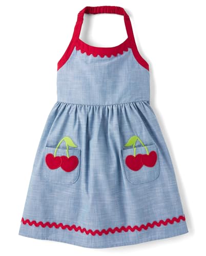 Gymboree,Girls,and Toddler Halter Top Dress,6,Blue Wash Cherries