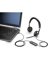 Plantronics 202581   01 Wired Headset, color plateado negro
