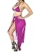 Kisscynest Women's High Waist Strappy Cut Out Bikini Sets Mesh Cover Ups Fuschia XL