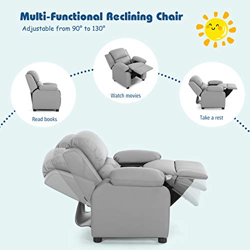 HONEY JOY Kids Recliner, 2in1 Toddler Lounge Chair with Armrest