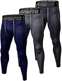 Lavento Men's Compression Pants Baselayer Cool Dry Running Ankle Leggings Active Tights