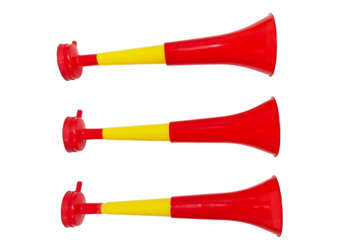 Vuvuzela Two Body Trumpets - Accessory for Football and Sports Celebrations - Noisy Air Horn for Animation Ideal for Transportation (3 Products, Spain)