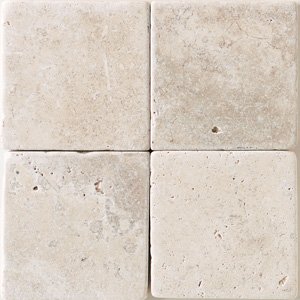 Crema Marfil 6x6" Square Marble Tile Tumbled and Honed