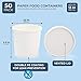Juvale Disposable Soup & Ice Cream Containers with Lids - 12 oz White Paper, 50 Count - Disposable Bowls for Hot Soup & Ice Cream Cups with Lids - Microwave Safe To Go Containers