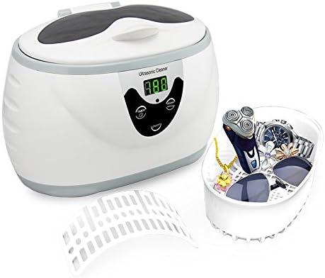 600ML Professional Ultrasonic Jewelry Cleaner, Digital Timer, Cleans for Jewelry Eyeglass Gem and Watch Gray